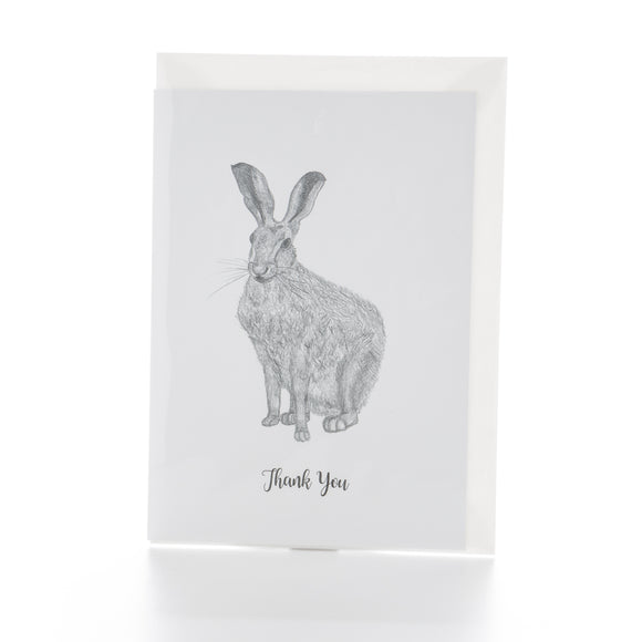 Hare Greetings Card - Thank You